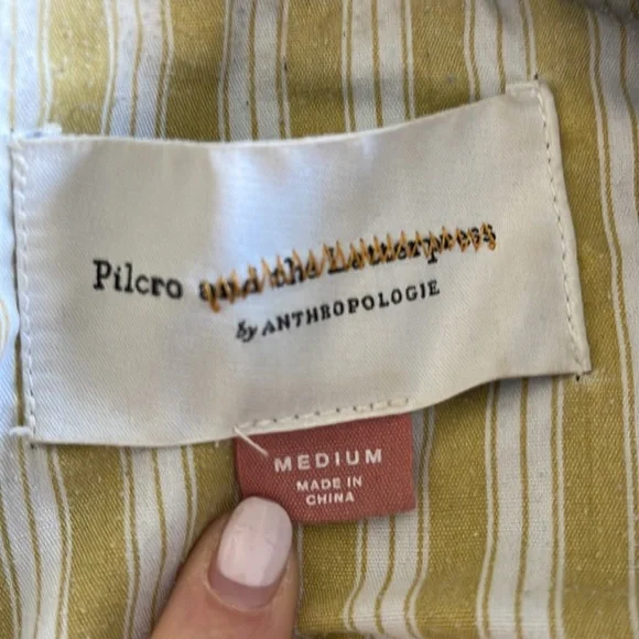 ANTHROPOLOGIE BY Pilcro and the Letterpress EX Boyfriend denim jean jacket med - Picture 2 of 4